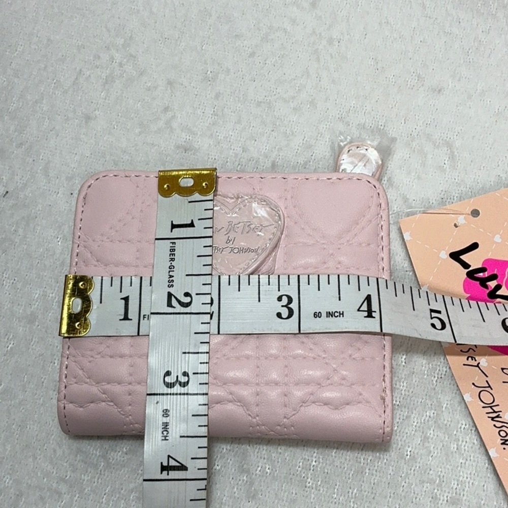 Betsey Johnson Light Pink Heart Quilted Wallet - Picture 7 of 7